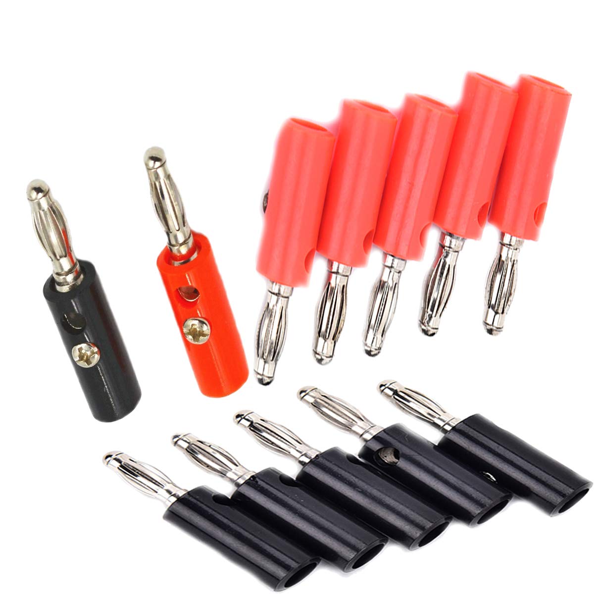 12Pcs Black and Red Speaker Banana Jack Socket Female Panel Mounting Terminal, 4mm Banana Plug Connector