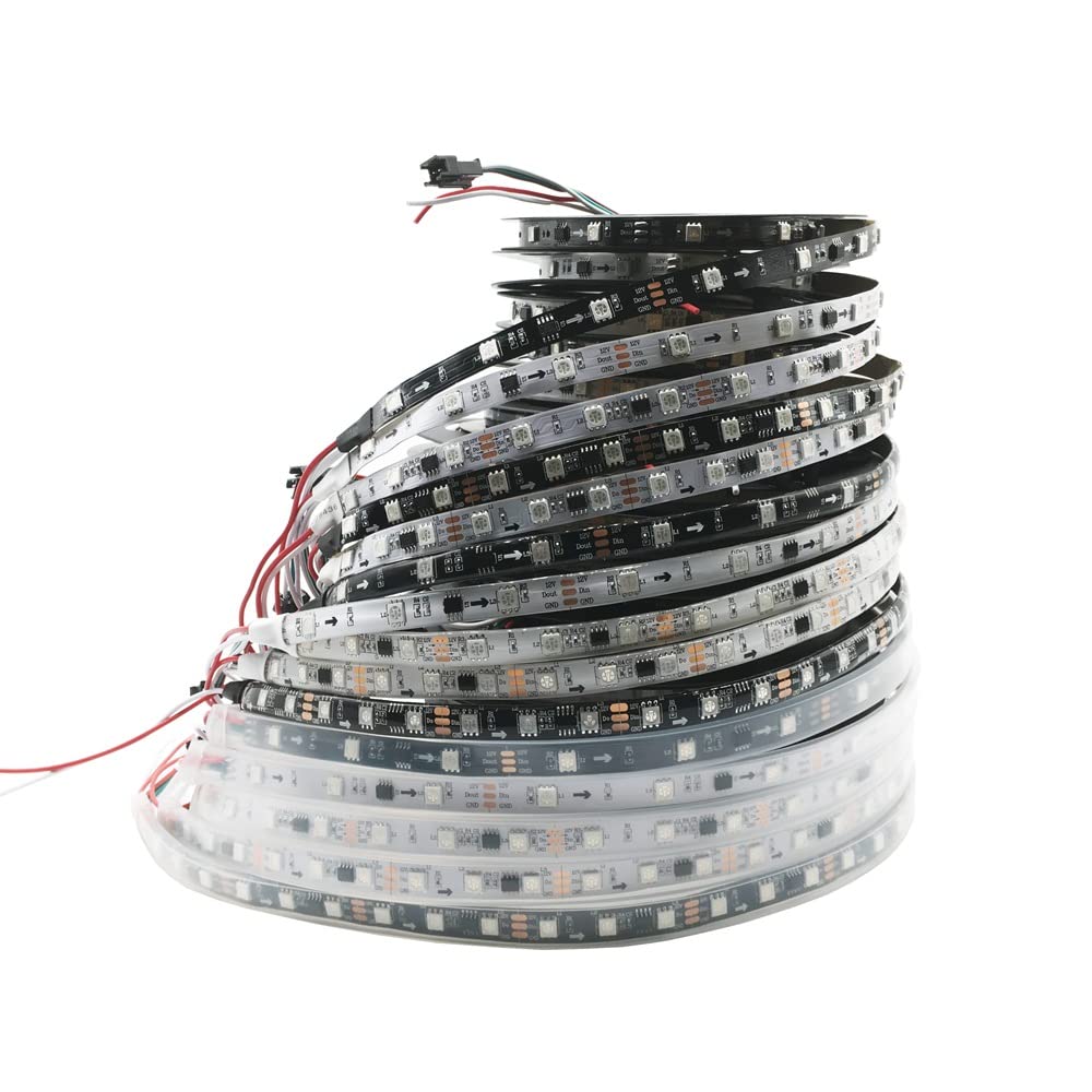 LOAMLIN WS2811 RGB IC LED Strip 16.4ft 60LEDs/m Addressable Dream Color Flexible Pixel Light 20Pixels/m Programmable Digital LED,DC12V IP67 Waterproof