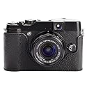 DBZZ Handcrafted Genuine Leather Camera Case Retro Style Half-Wrap Camera Case For FUJIFILM X10 X20 (Black)