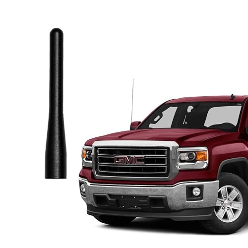 GM Truck Short Antenna, Compatible with 1999-2026 Chevy Silverado/GMC Sierra 1500 2500 3500 Truck Pickup Direct Replacement Antenna Rod, Matte Black