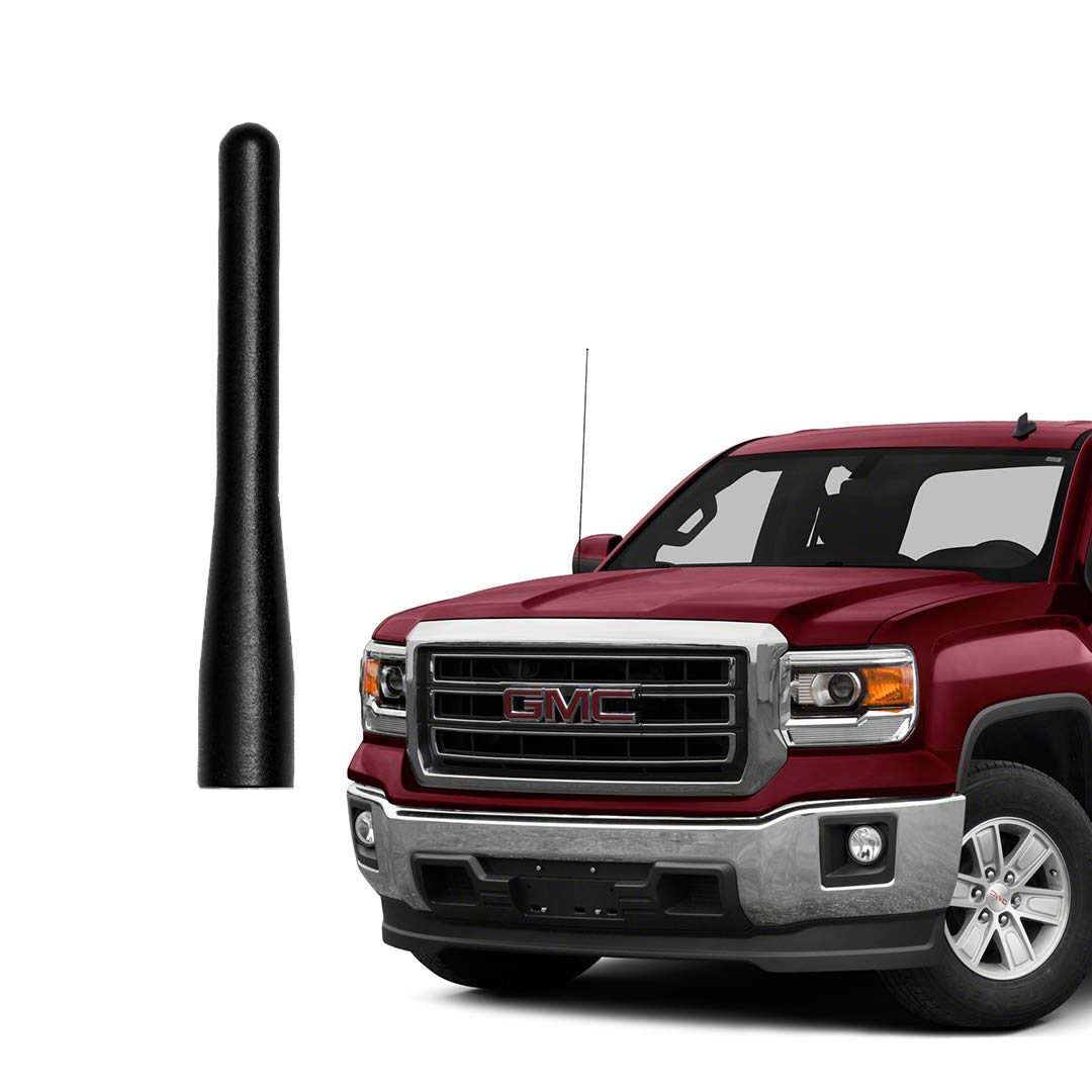 GM Truck Short Antenna, Compatible with 1999-2026 Chevy Silverado/GMC Sierra 1500 2500 3500 Truck Pickup Direct Replacement Antenna Rod, Matte Black