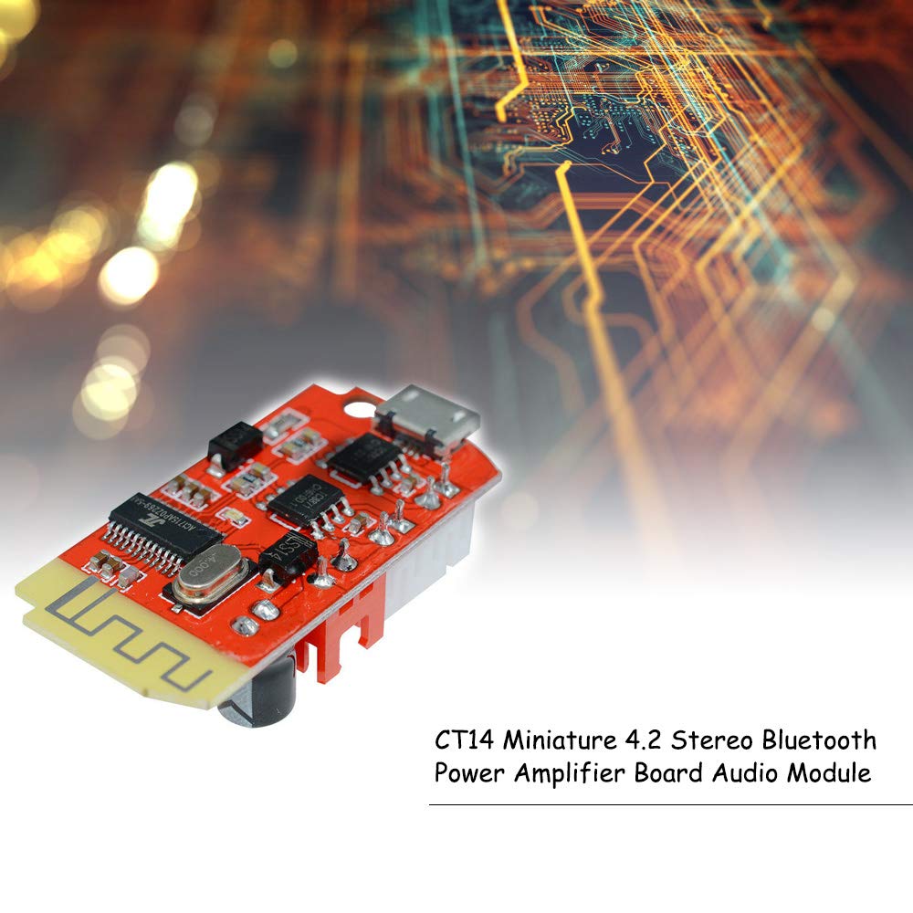 Comidox 1PCS CT14 Micro 4.2 Stereo Power Amplifier Board Audio Module 5VF 5W+5W with Charging Port for DIY Sound Box Speaker Refitting