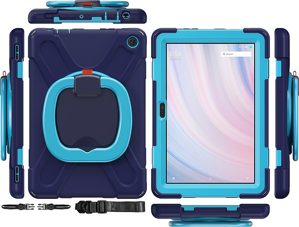SaharaCase Amazon Fire HD 10 (2023) Splash Series Heavy Duty Case - Integrated Kickstand, Built-in Screen Protector, Convenient Handle (Blue)
