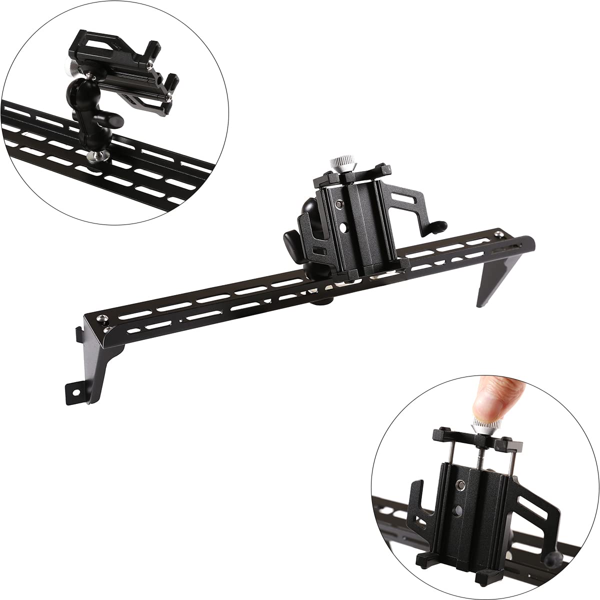 LLKUANG Car Instrument Panel Track Mobile Phone Holder Trim for Toyota FJ Cruiser 2007-2021 Central Control Air Vent Multifunctional Mobile Phone