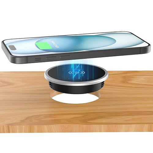 Wireless Magnetic Charger Desk Mount 15W Fast Charger for iPhone 17 16 Pro Max 15 14 13 12 Series,Magnet Qi Charging Pad/Station for AirPods,Recessed