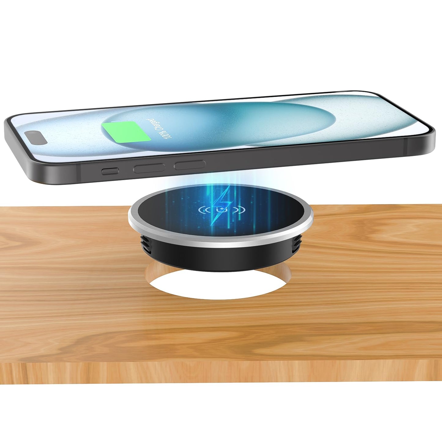 Wireless Magnetic Charger Desk Mount 15W Fast Charger for iPhone 17 16 Pro Max 15 14 13 12 Series,Magnet Qi Charging Pad/Station for AirPods,Recessed