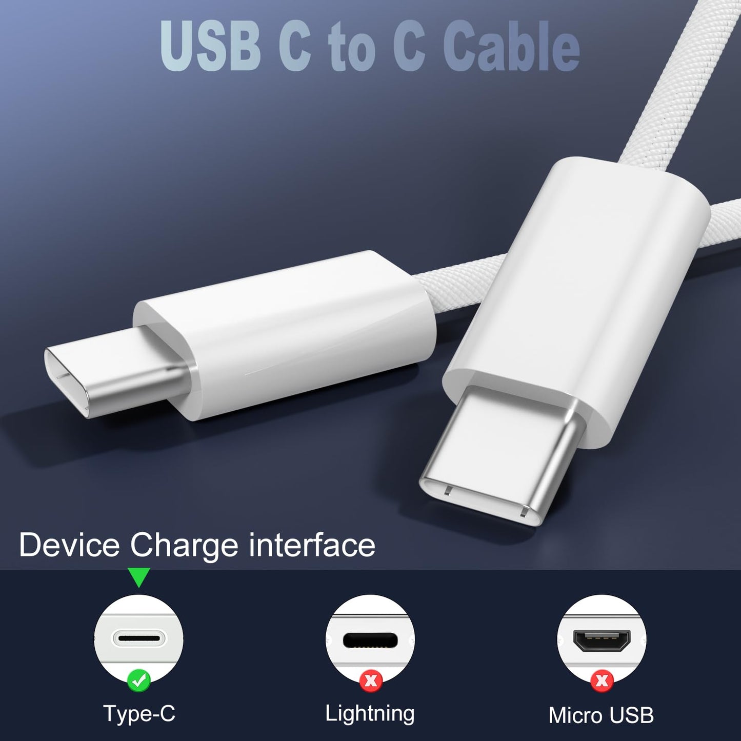 weeseen USB C to USB C Cable for iPhone 17/16/15 Pro Max, Type-C 60W Fast Charging Cable, CarPlay Cable Compatible with iPad Pro 13/12.9/11, iPad Air