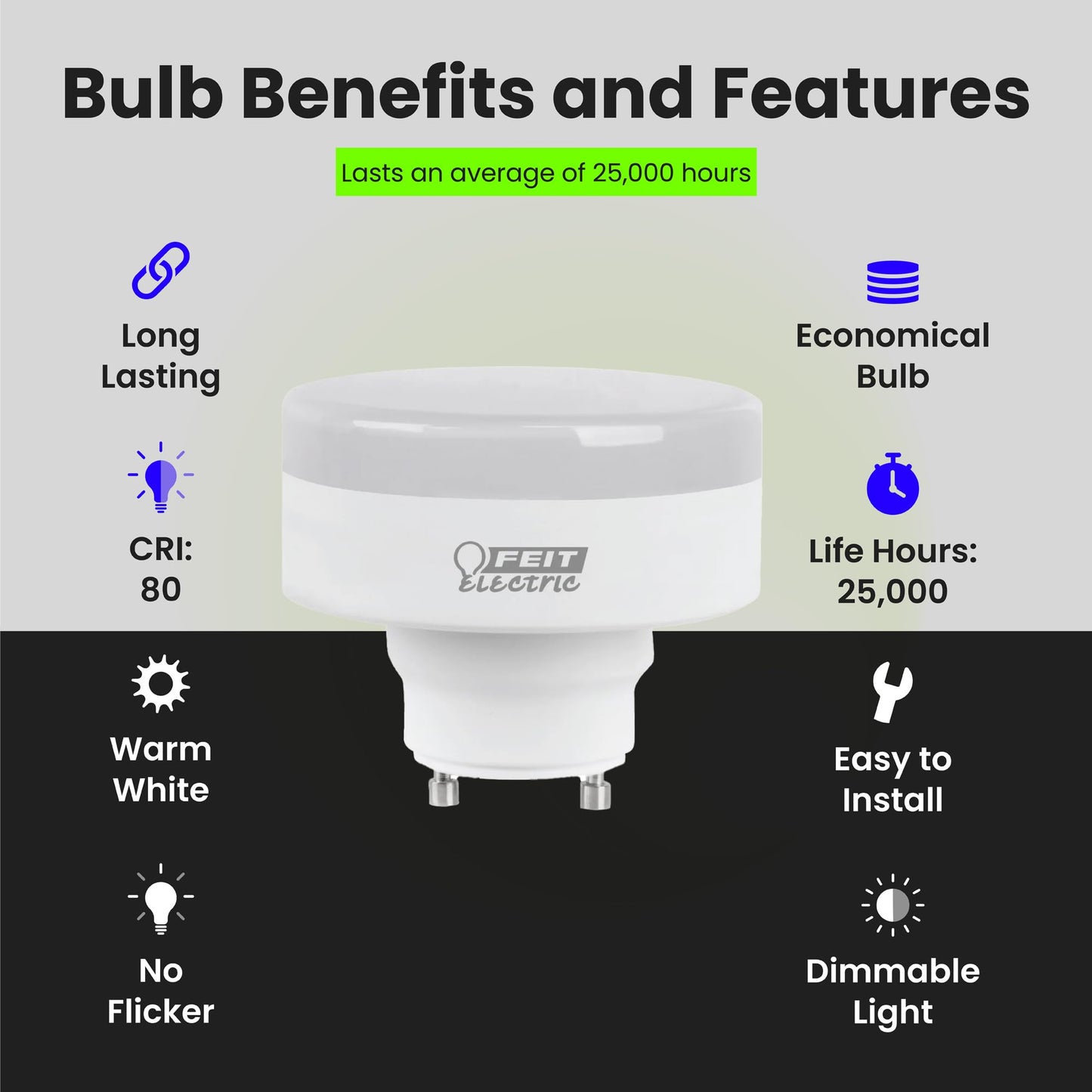 Feit Electric PU60/830/LED/GU24 60W EQ DM Squat LED Light Bulb