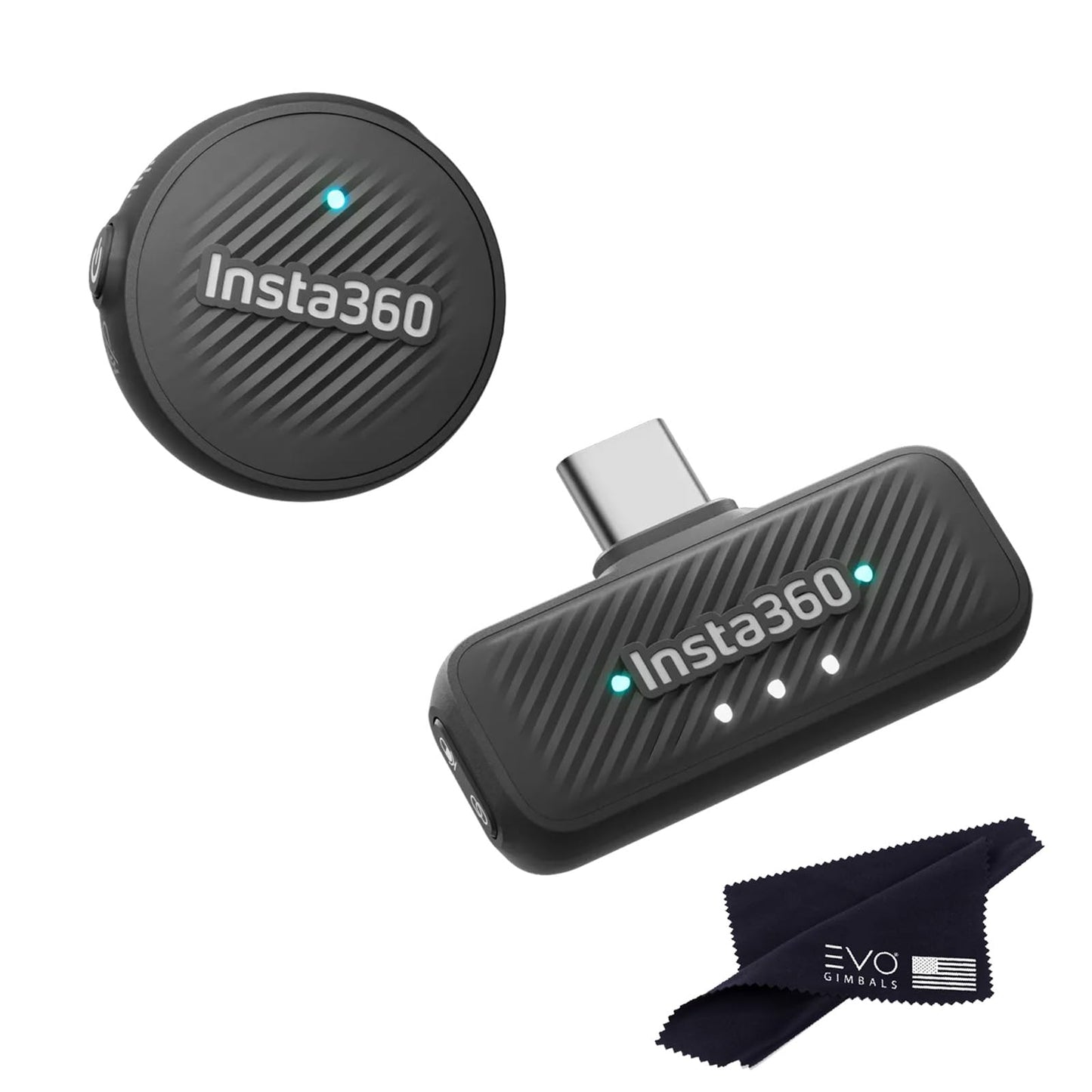 Insta360 Mic Air,Ultralight 7.9g Transmitter, as Compact as a Coin, 48kHz Audio with Built-in Noise Reduction, 10-Hour Battery Life, 300m Range
