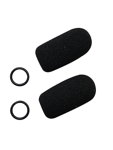 Replacement aviation microphone windscreens for Bose, Lightspeed, David Clark, Crystal Mic (Two (2) Pack Standard Model)