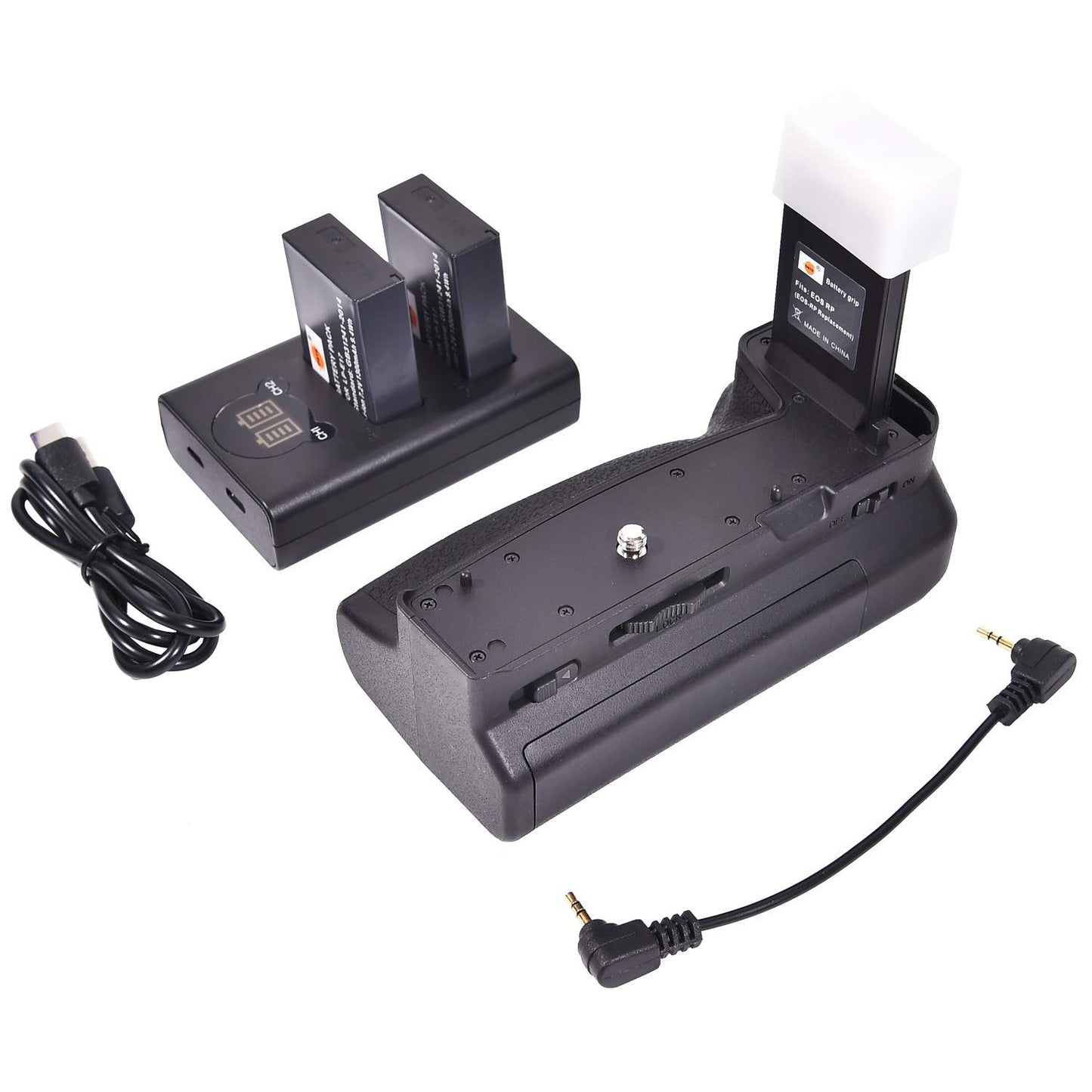 DSTE Pro BG-EOSRP Vertical Battery Grip + 2X LP-E17 Batteries + Dual LCD Battery Charger Compatible with Canon EOS RP R8 Digital Camera