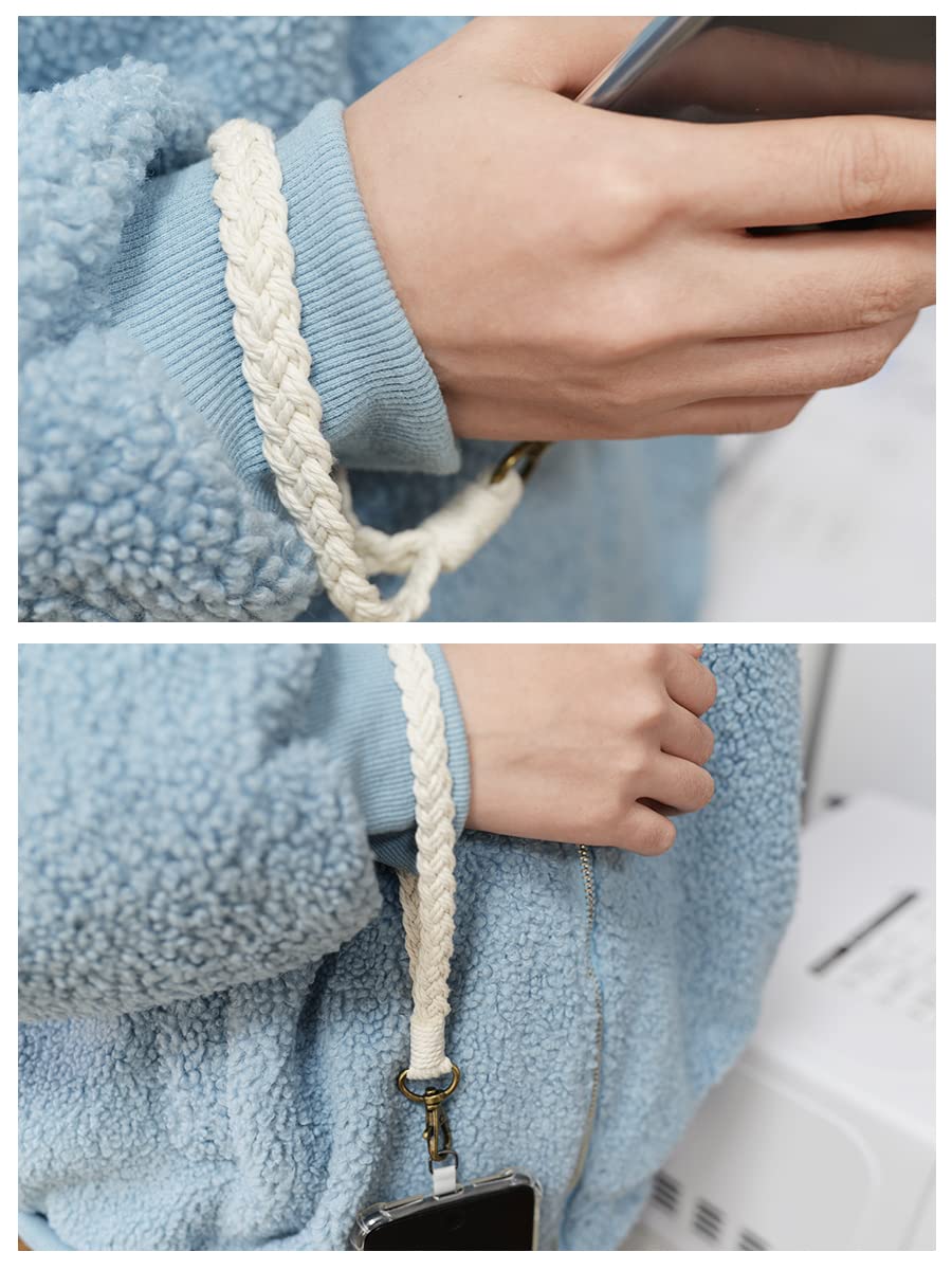 CHIWUTECH Boho Macrame Phone Wrist Strap, Cell Phone Lanyard with Tether Tab, Keychain Wristlet Charm, Anti-Loss Phone Chain
