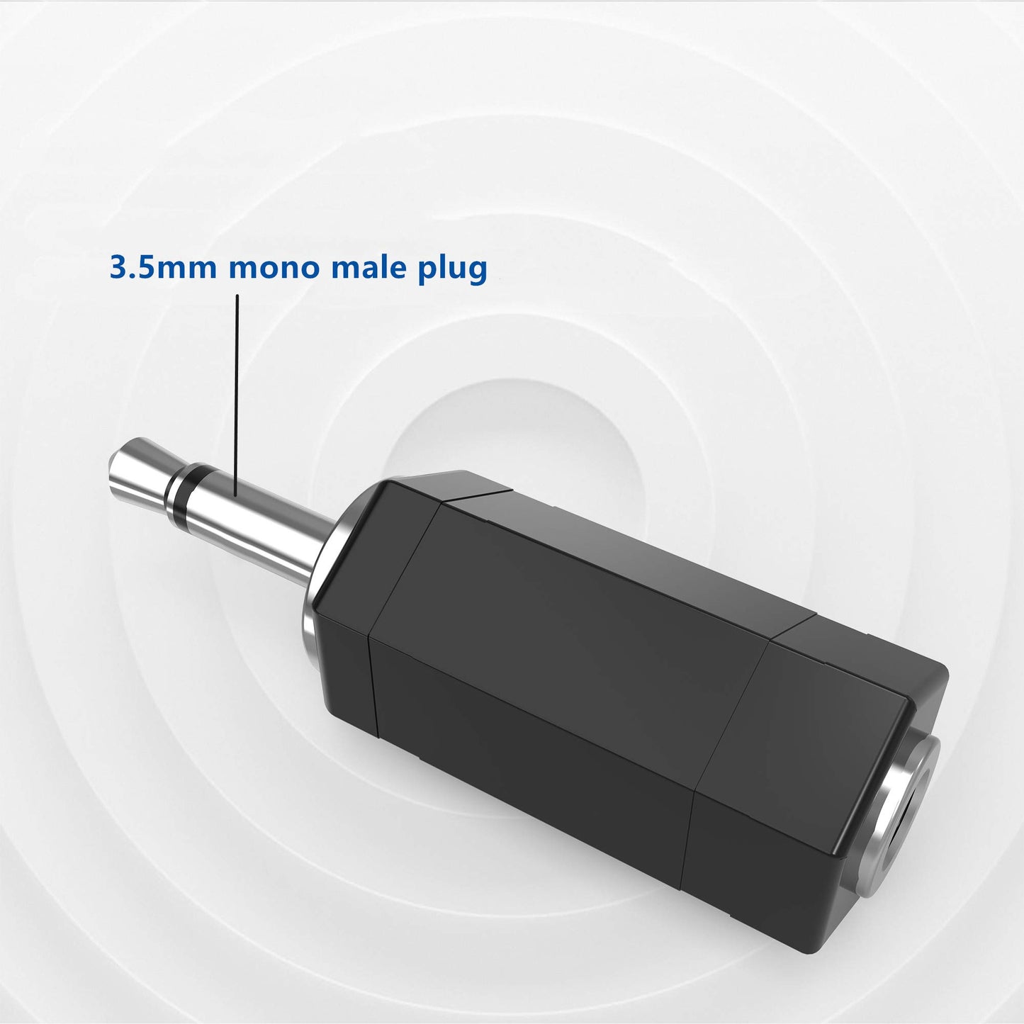 2 Pack 3.5mm Mono to Stereo Adapter - 1/8" Mono Male Plug to TRS Stereo Female Jack for Radio, Headphone
