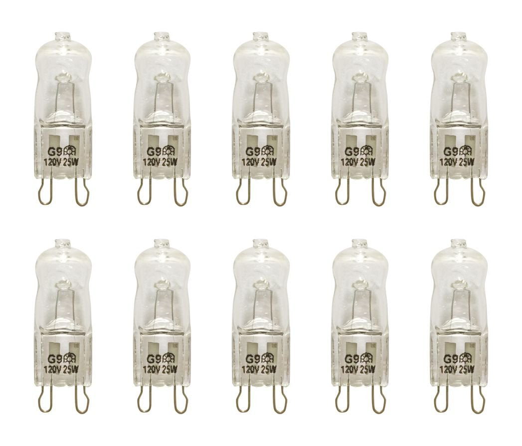 Vstar G9 Halogen Bulb,Clear G9 Bi-pin Base,120V 40W Dimmable,CRI 100,10pack