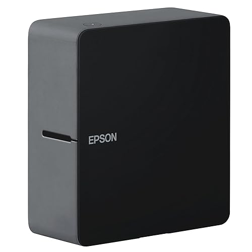 LABELWORKS Epson LW-C610PX-BLK Premium Portable Bluetooth Label Machine Printer - Create Sticker Labels for Crafts and Organization, Ideal for Small