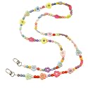 ARFUKA Colorful Flower Acrylic Bead Phone Lanyard Crossbody Anti-Theft Phone Chain Strap, Fits All Phone Cases, Stylish Daily Phone Accessory