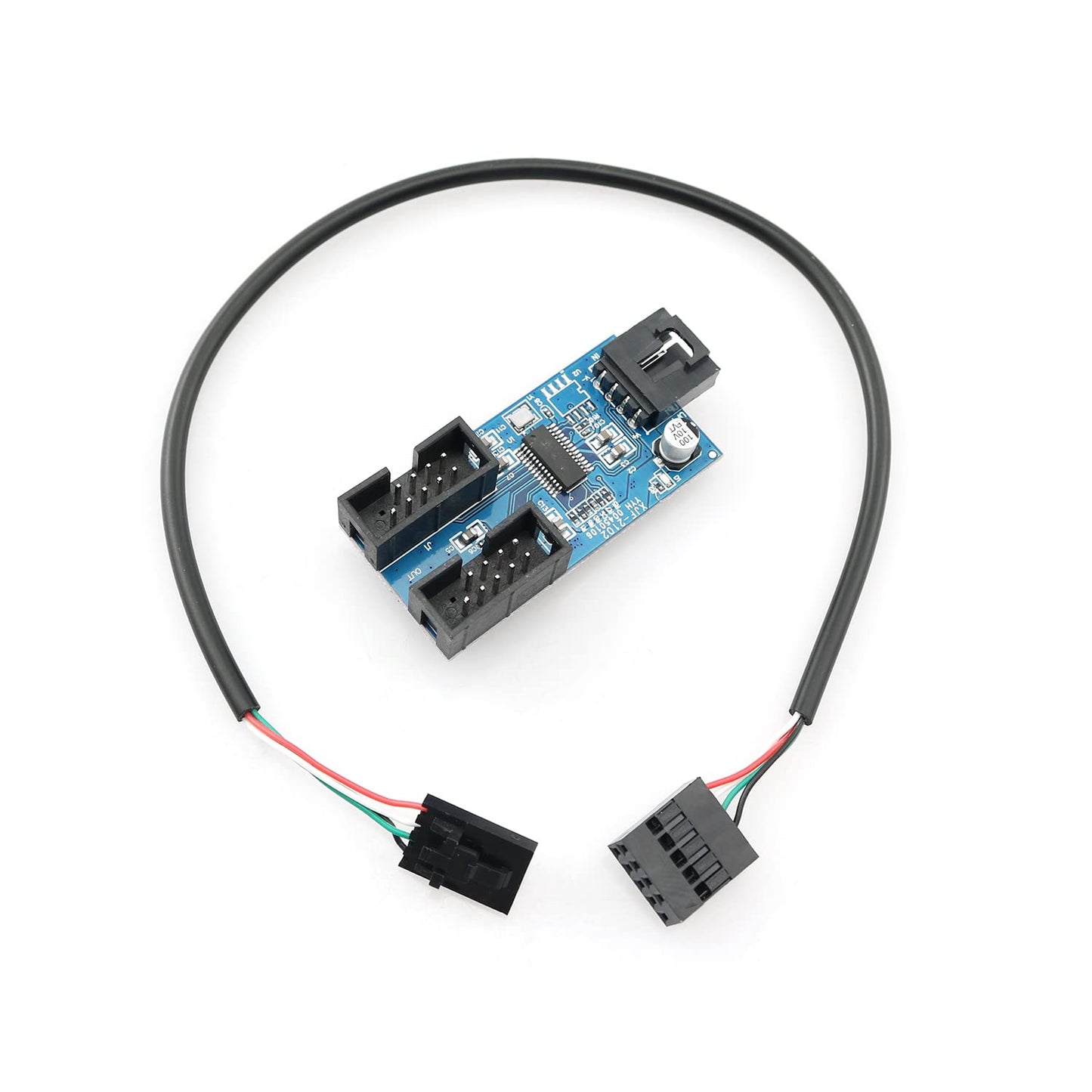 ZYAMY 9 Pin Internal USB Splitter Cable USB2.0 Connector Port 1 Male to 2 Female Extension Connector Adapter Port Multiplier