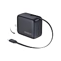 Omnibar USB C Retractable Wall Charger, 67W Max 3 in 1 GaN Fast Charging Block with Foldable Plug, Compact PD PPS USB C Charger Block for iPhone
