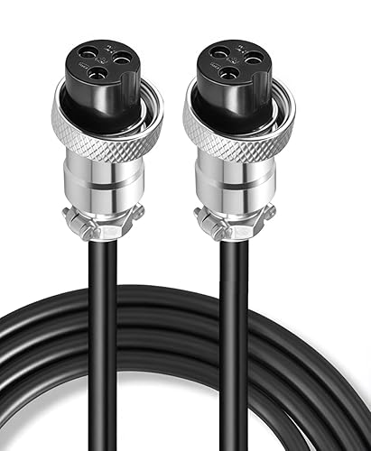 Triowei GX16 3 Pin Aviation Connector Cable, 9.84FT Double Female Extension Cord with Panel Mount, Circular Metal Plug Wire for Industrial Equipment