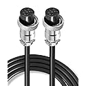 Triowei GX16 3 Pin Aviation Connector Cable, 9.84FT Double Female Extension Cord with Panel Mount, Circular Metal Plug Wire for Industrial Equipment