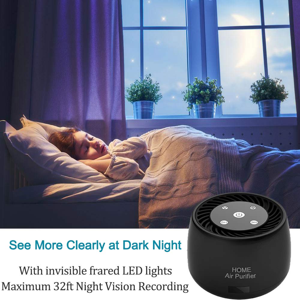Wireless-WiFi-Security-Mini-Camera, Real 1080P Full HD with Night Vision and Motion Detection Recording, 2-IN-1 Real-time Monitoring for Home/Office