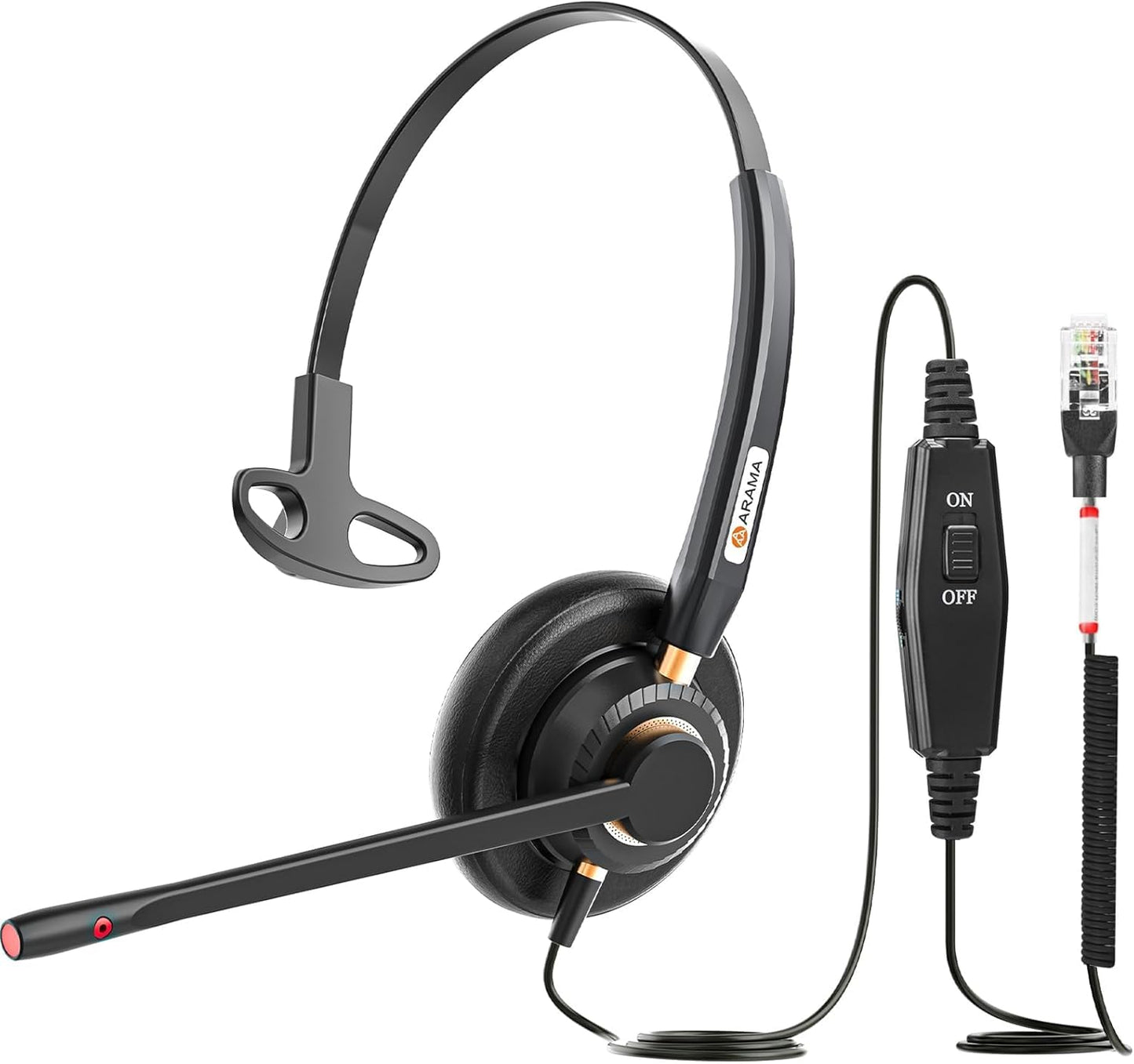 Arama Phone Headset for Cisco Landline, Noise Canceling Microphone Mute Switch Telephone Headset Compatible with Cisco IP-7821 7841 7942G 7931G 7940