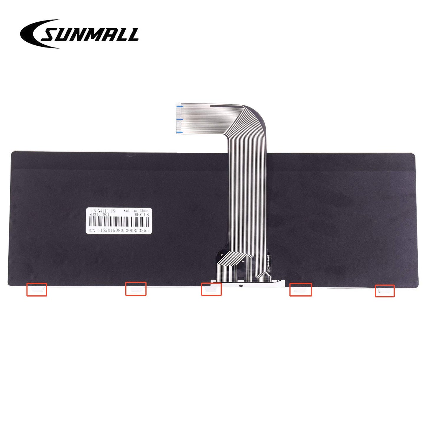 SUNMALL Keyboard Replacement with Frame Compatible with Dell Inspiron 14R N4110 N4120 M4110 N4050 N5040 N5050 M5040 M5050, VOSTRO 1440 1445 1450 1550