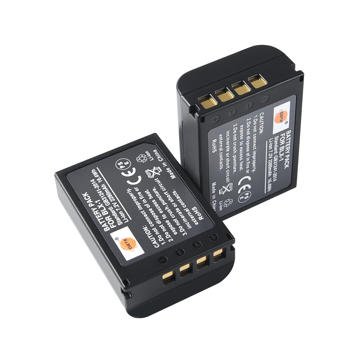 DSTE 2PCS BLX-1 BLX1 High Capacity Li-ion Battery + Dual LCD Battery Charger Compatible with Olympus OM System OM-1 OM-1 Mark II OM-3 Camera