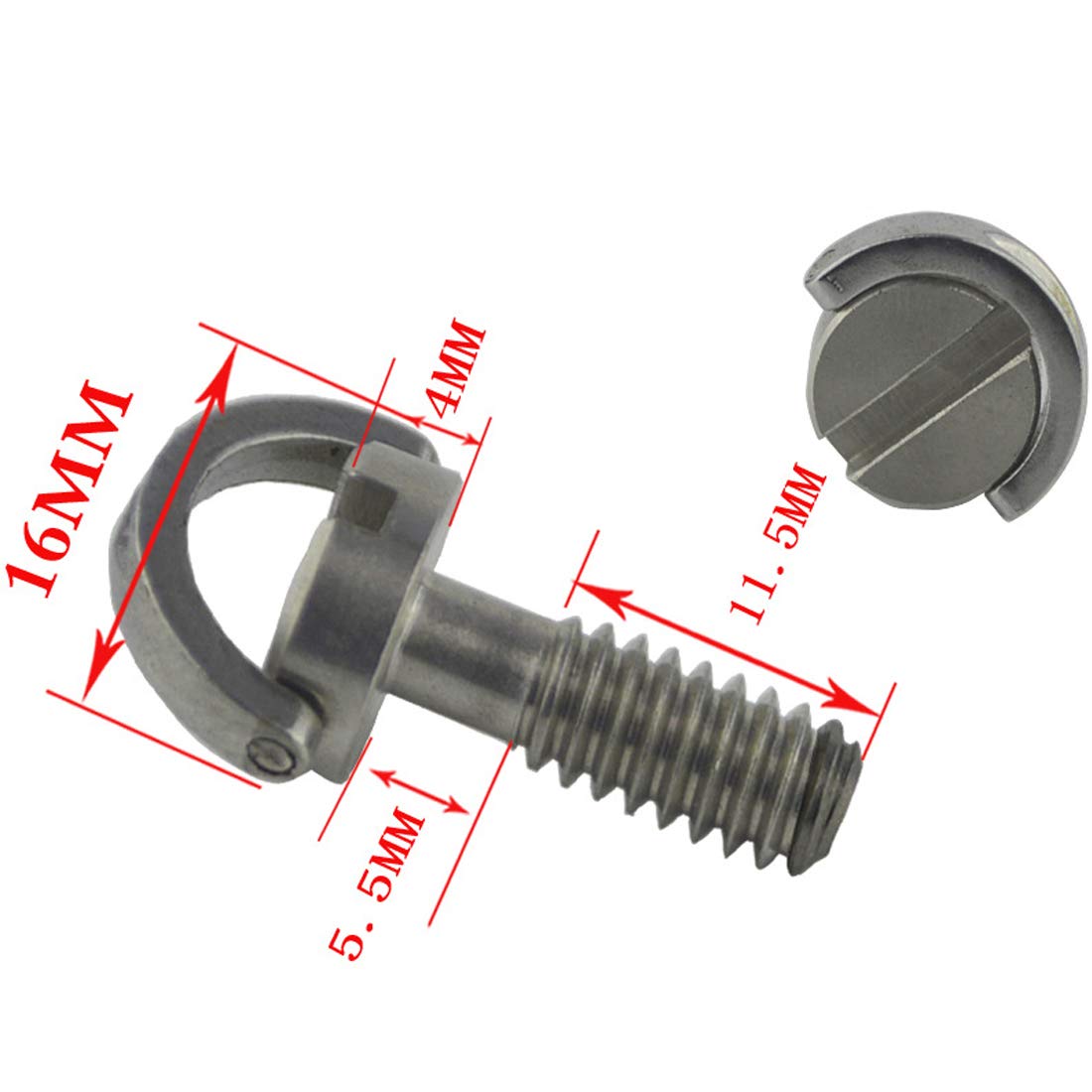 VizGiz 3 Pack 1/4 Quick Release Adapter Screw Pin Enhanced Long 21MM Flat Head D Shaft D Ring 1/4" inch Mounting Screw Adapter for DSLR Camera Tripod