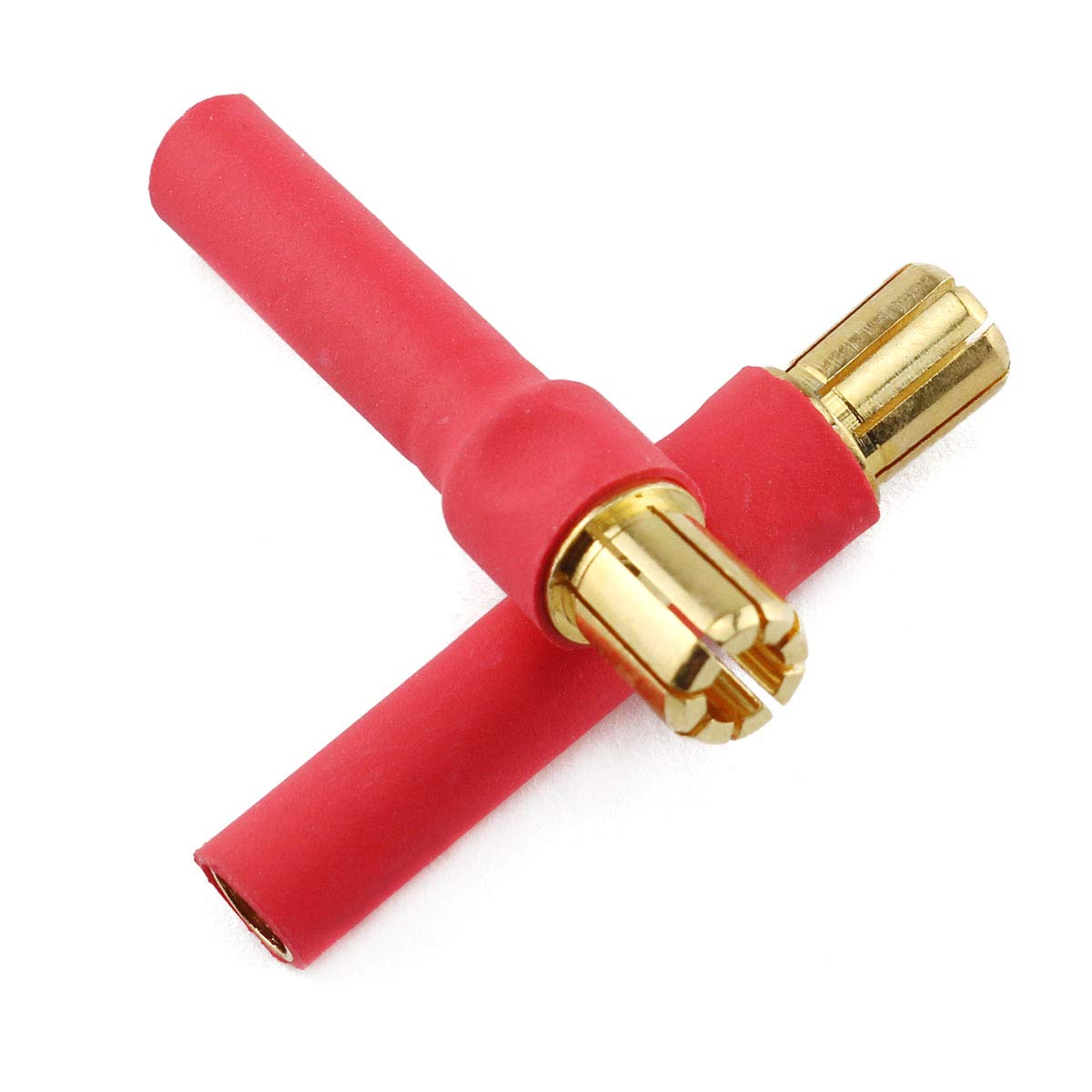 E-outstanding 4-Pack 4.0mm Female to 6.0mm Male Gold Plated Banana Bullet Connectors Plugs Conversion Adapter with Red Housing