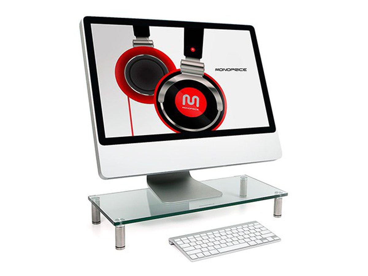 Monoprice Multimedia Desktop Stand 22 Inch x 9.5 Inch - Stand & Riser, Laptop Stand, Desktop TV Stand w/ Height Adjustable Legs - Workstream