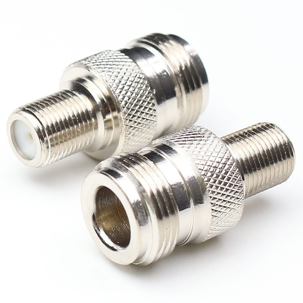 ANHAN F Type Female to N Type Female Connector Adapters RF Coax Straight Antenna Adapter 2Packs