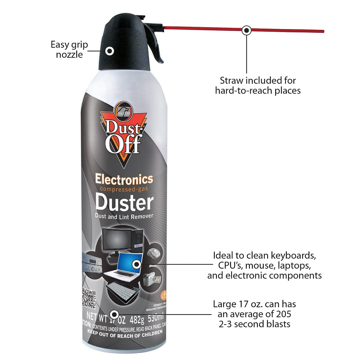 Dust-Off 17 oz Compressed Gas Duster, 2 Pack (DPSJMB2)