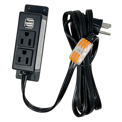 Stealth Multi Outlet Kit for Charging Electrical Accessories and Adding Power Inside Gun Safes and Home Safes with USB slots and 6 foot Power Cable