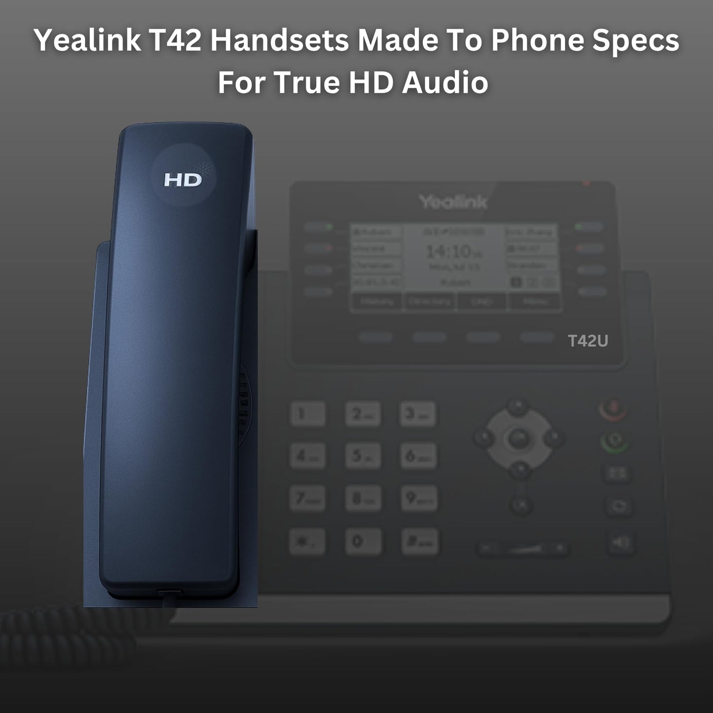 Yealink Phone Handset Spare Replacement for Telephones - T43U,T42U, T40P, T41S, T42S, T40G, T41P, T42G, Made to Exact Specs to Ensure Optimal HD Audio