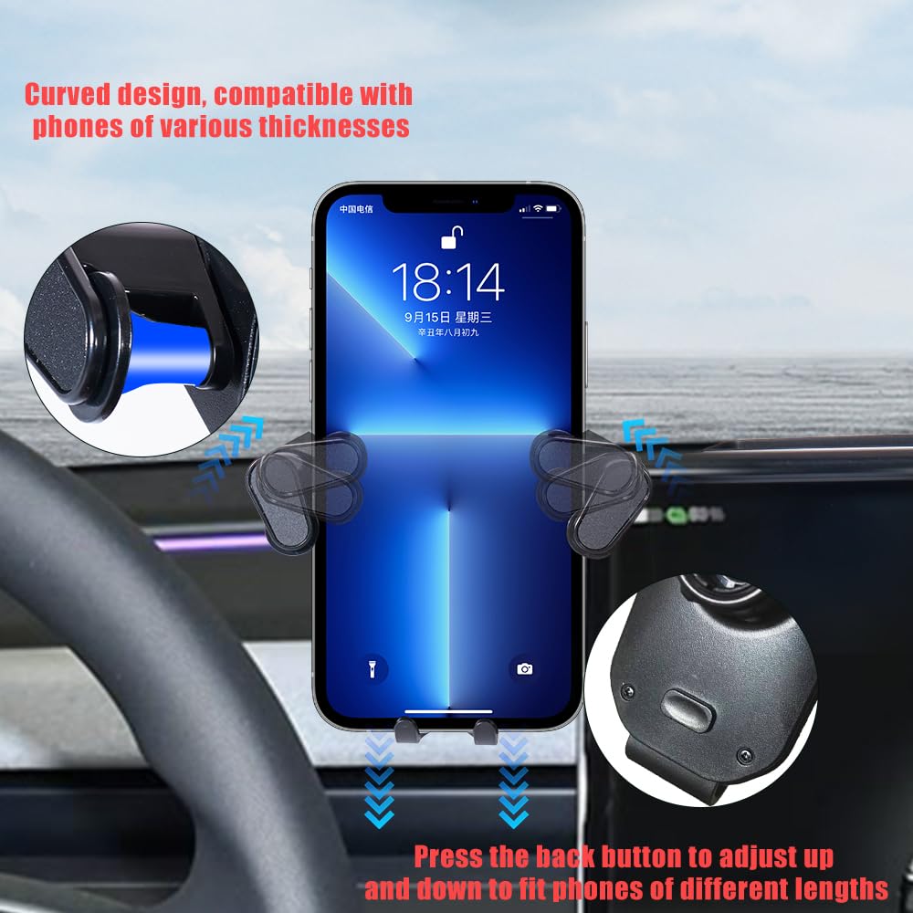 swifeather for Tesla Phone Holder Mount Model 3 2023-2025 Model Y 2025 Accessories Accessory, Car Phone Holder Mount Compatible with Tesla 15.4"