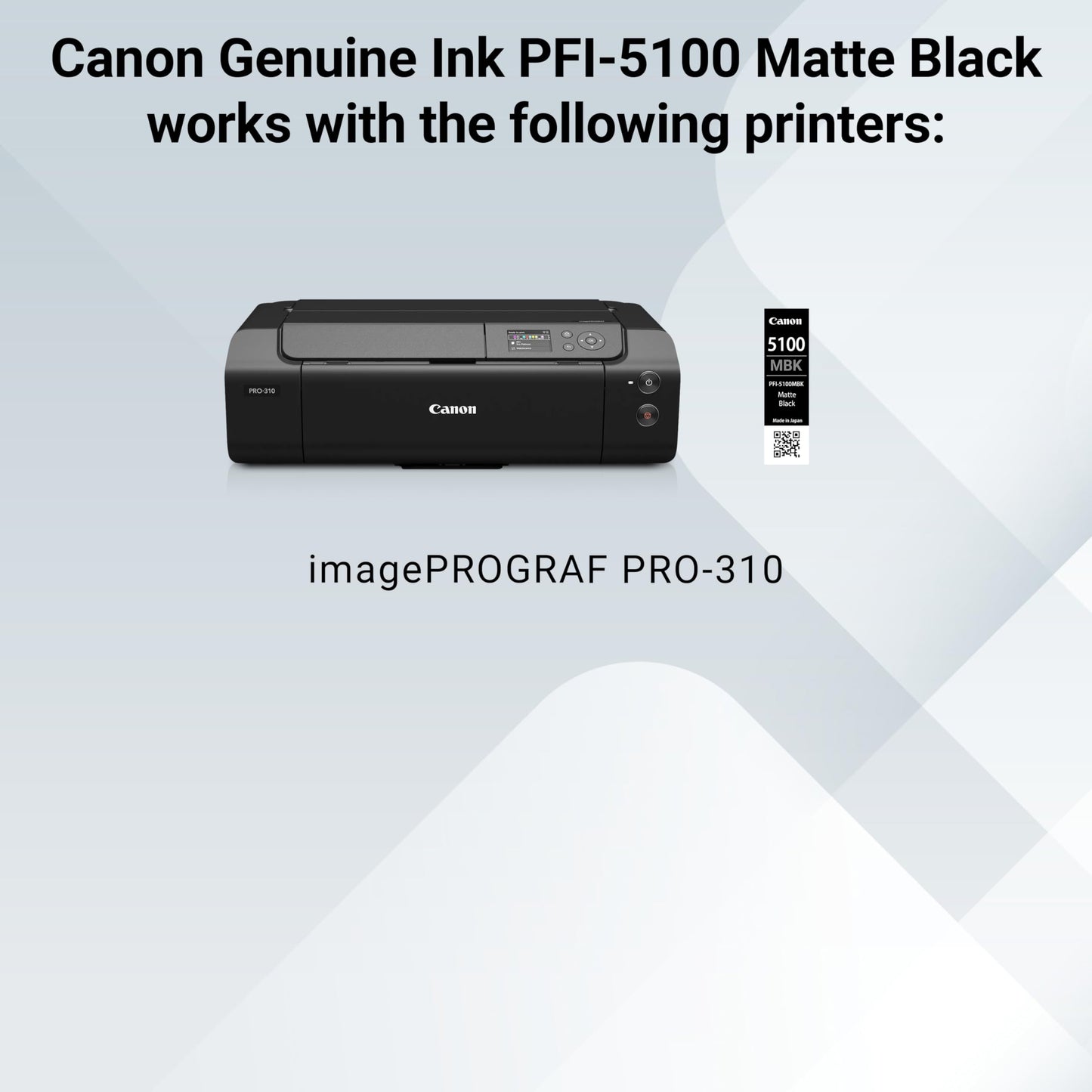 Canon PFI-5100 Genuine Matte Black Ink Tank, Compatible with ImagePROGRAF PRO-310 Printers