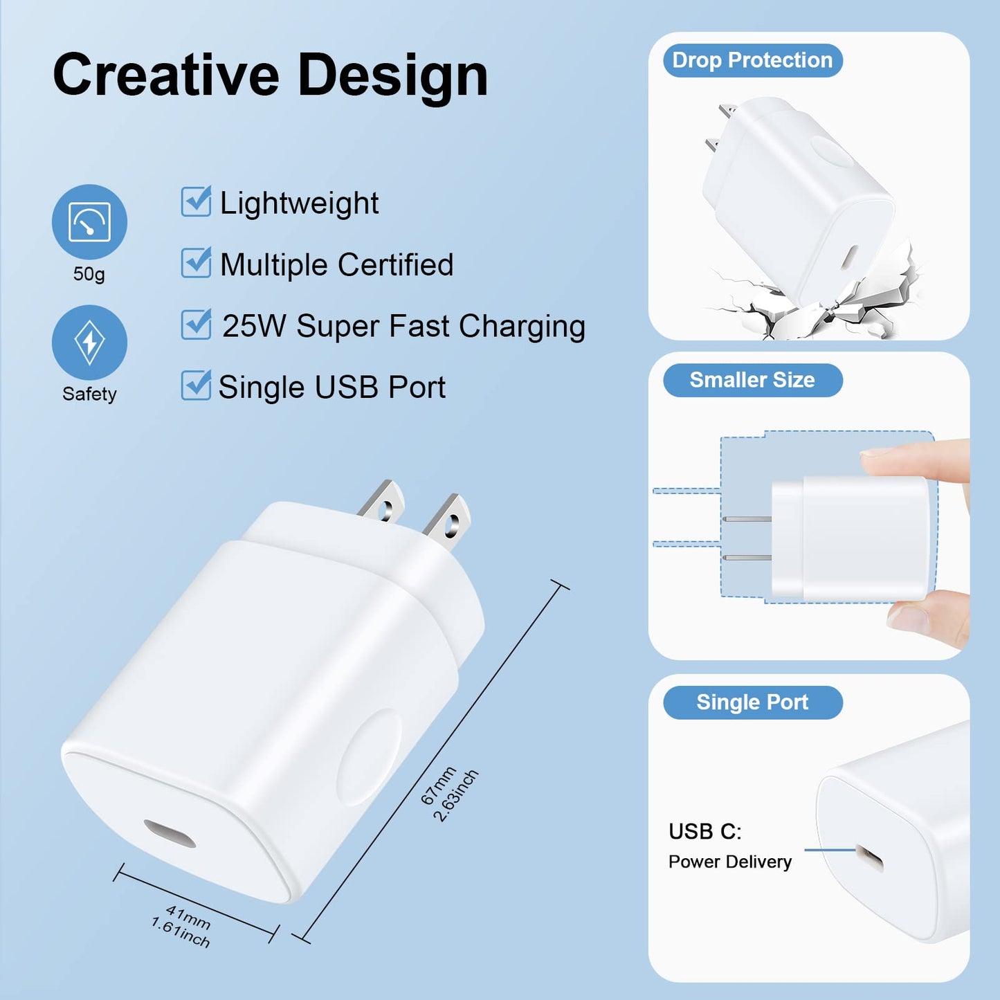 25W USB C Pixel 10 9a Fast Charger for Google Pixel 10 Pro/10 Pro XL/10 Pro Fold/9 Pro/8a/7a/7 Pro/6a,Samsung A17 S25Ultra S24FE A16 A35 A54, Wall