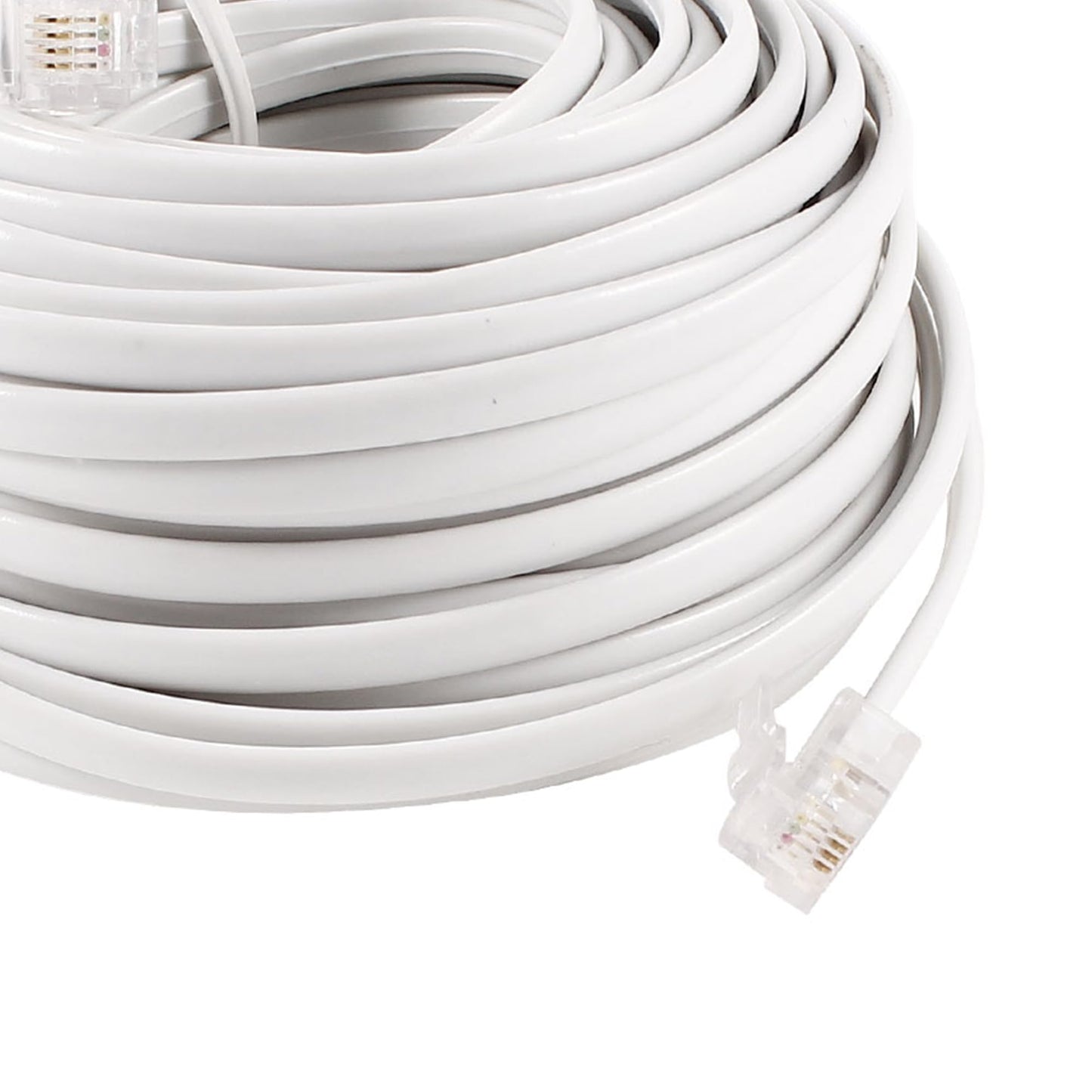 uxcell 15M 6P4C RJ11 Telephone Cable, RJ11 to RJ11 Adapter Modular Extension Phone Line Cord for DSL Modems, Ethernet Network Cable High Speed Data