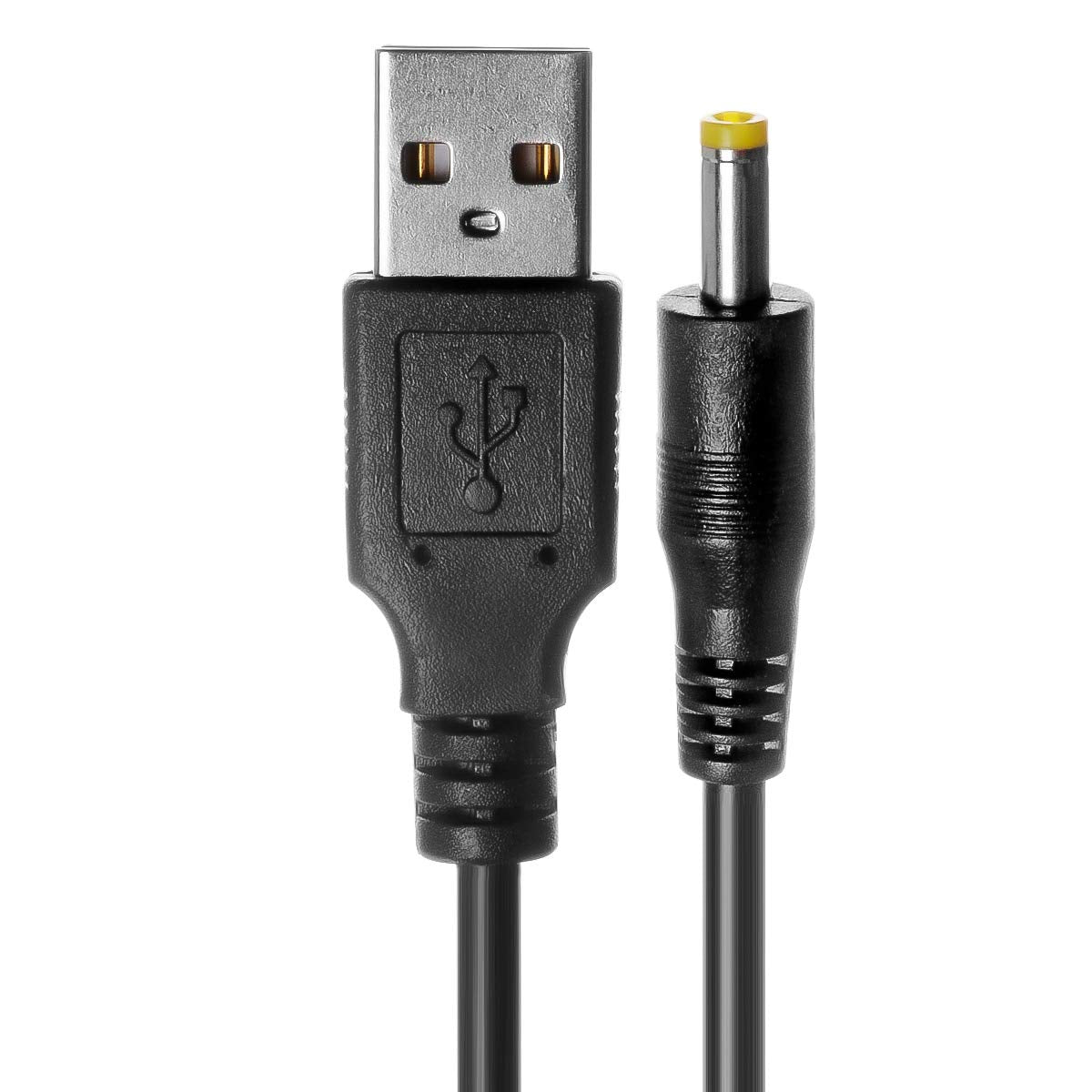 TENINYU USB 2.0 A Male to DC 4.0x1.7mm 5 Volt 24AWG DC Barrel Jack Power Cable 3FT (Max 2.5 Ampere Power Cable, Center PIN Positive), 2Pack