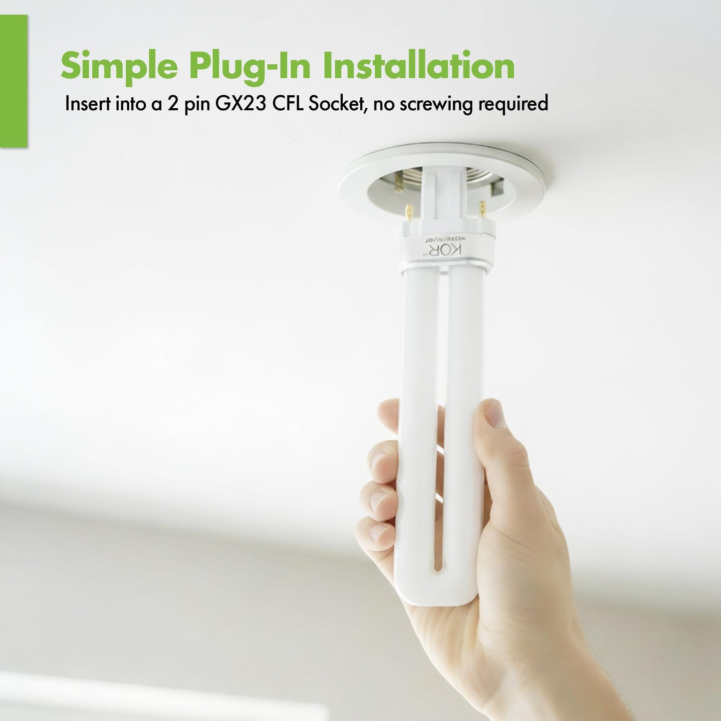 KOR K22195 GX23 2-Pin 13W Compact Fluorescent Plug-in Bulbs, 4-Pack