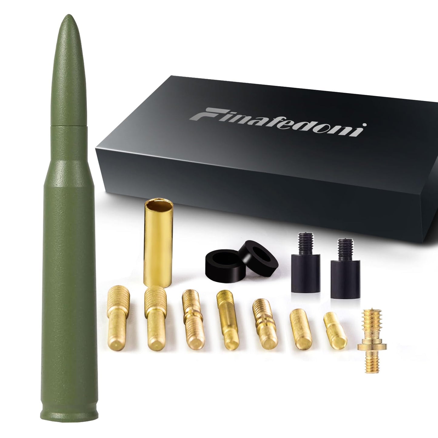 50 Cal Bullet Antenna Green Bullet Antenna Truck Car Antenna Replacement for Silverado 1500 Ford F150 F250 F350 Dodge Ram 1500 GMC Sierra 1500 Ranger