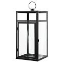 SAFAVIEH Lighting Collection Fraleigh Black/Clear Glass Decorative Outdoor Lantern