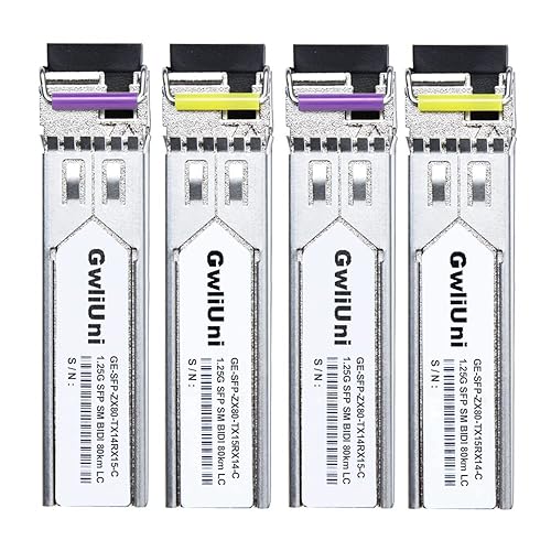 2 Pairs 80km SFP 1.25G BIDI Single Mode Fiber Module Network Transceiver, LC Interface for Cisco, Netgear, MikroTik, Ubiquity, DLink etc,