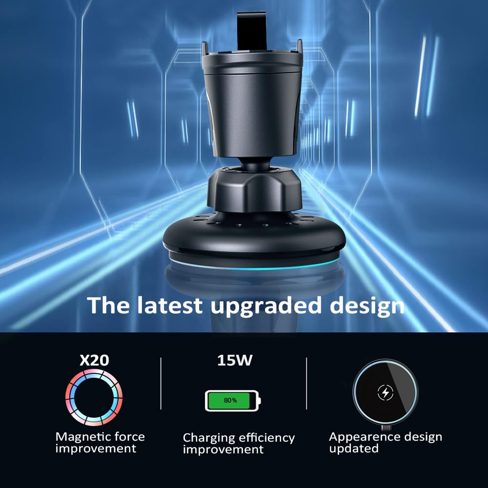 MagSafe Car Mount Charger - 15W Magnetic Wireless Car Charger Vent Dashboard, 360° Rotation Magnetic Phone Holder for Car Charging HandsFree