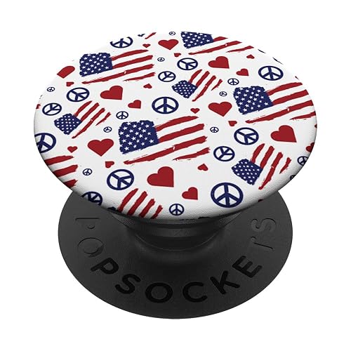 iCreate Peace Love America PopSockets Stand for Smartphones & Tablets PopSockets PopGrip: Swappable Grip for Phones & Tablets PopSockets Adhesive