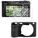 HUADU Screen Protector (2+1Pack) Compatible for Sony Alpha 6700,Tempered Glass Film Anti-Scratch High Definition and Soft Silicone Case for Sony A6700
