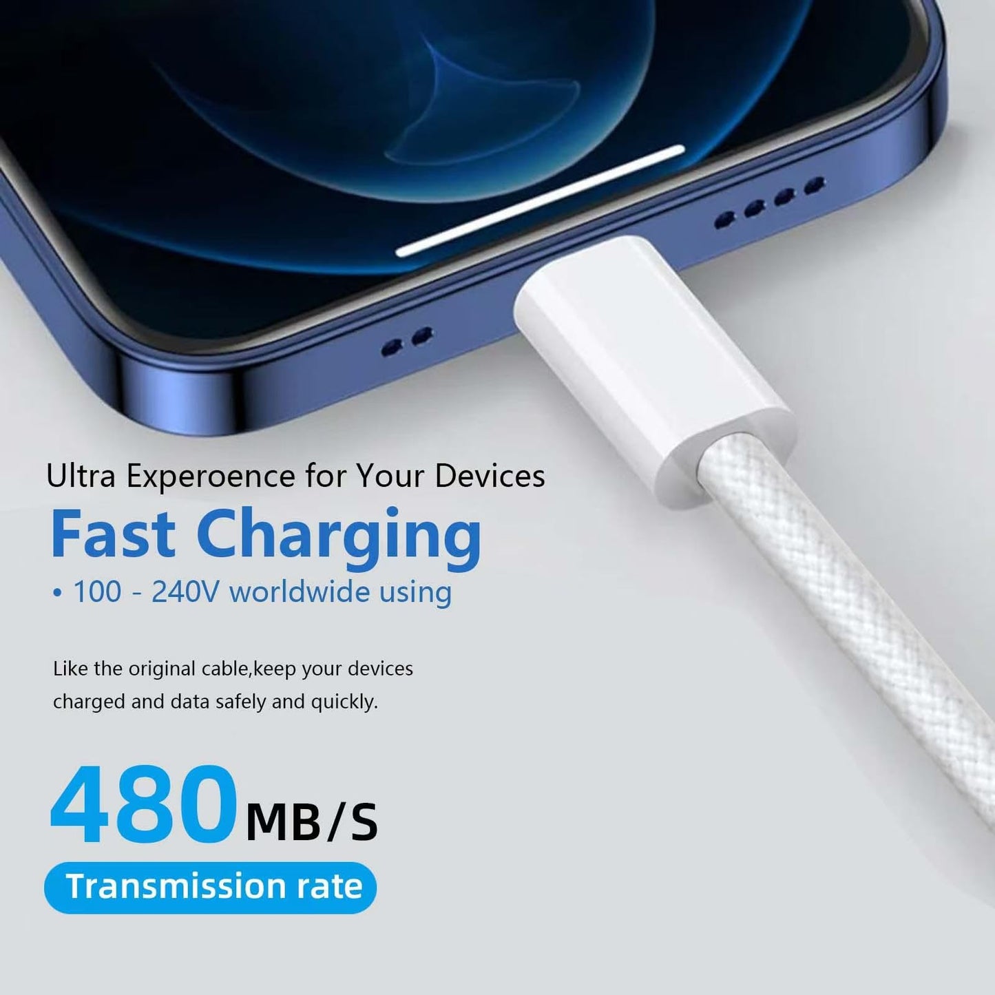 2Pack 6FT 20W Fast Charger for New iPhone 16E 16 15, Airpods 4th, Samsung Galaxy Tab S10 Plus, S9, S8, S7, FE S6, S5e, A9 A8, A10.1 Tablet Galaxy A14