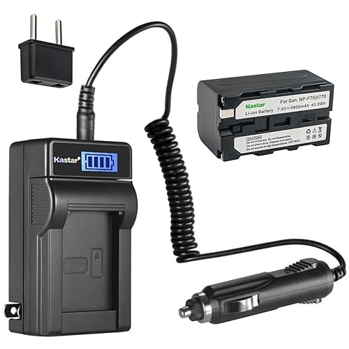 Kastar 1-Pack NP-F770 Battery and LCD AC Charger Compatible with Z Cam E2 Professional 4k Cinematic Camera, Atomos Shogun Flame, Atomos Shogun