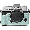X-T30 Case, BMAOLLONGB Handmade PU Carbon Fibre Leather Half Camera Case Bag Cover Bottom Opening Version for Fujifilm X-T30 XT30 with Hand Strap